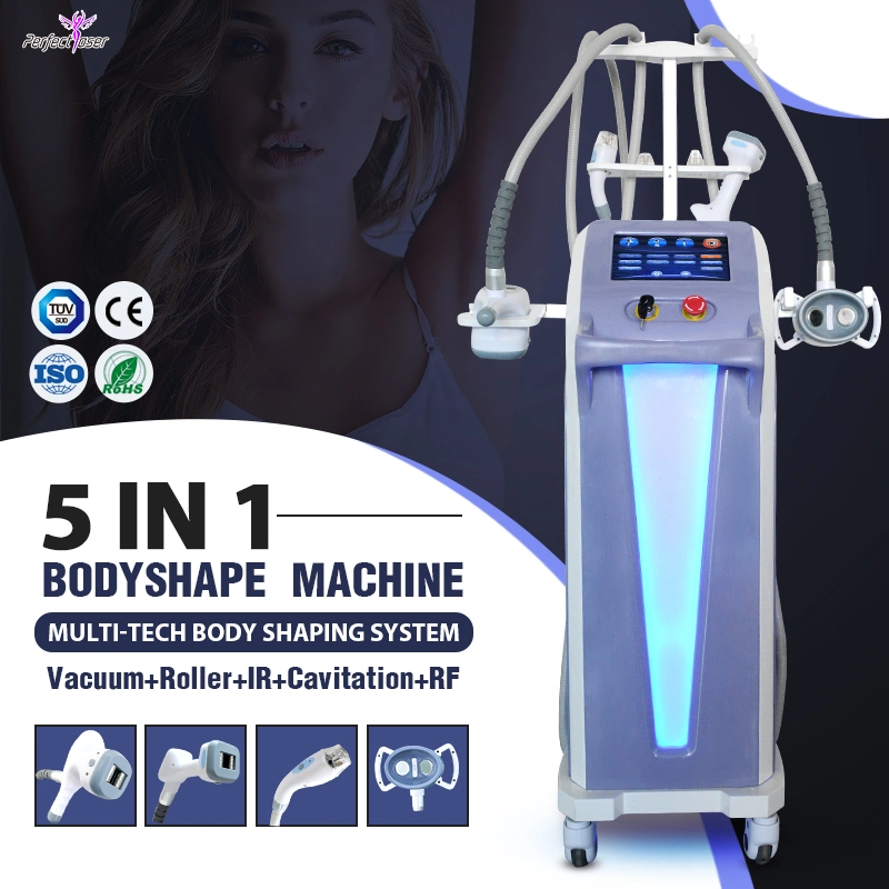 5in1 Body Sculpt Slimming Shaping Vela Shape RF Roller Vacuum Ultrasound Cavitation Weight Fat Loss Beauty Machine