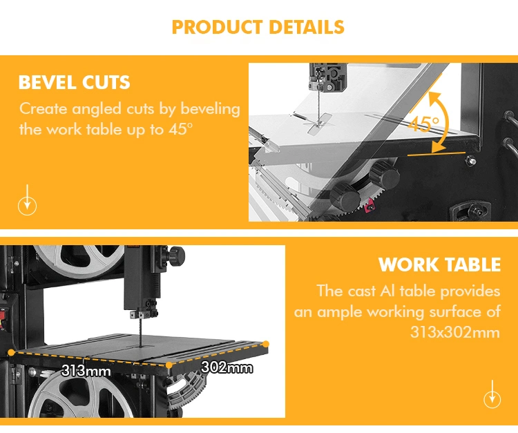 Allwin 220V Band Saw 228mm Wood Cutting Saw for Workshop